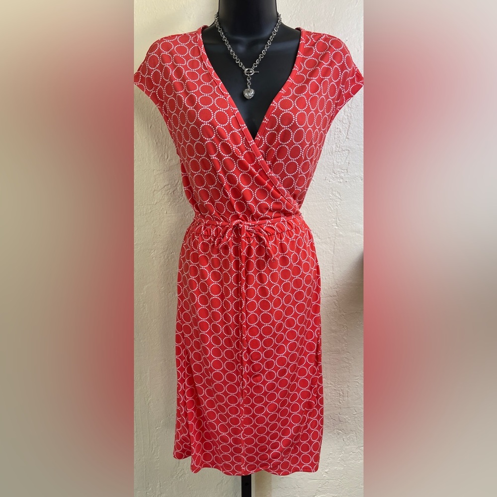 Banana Republic‎ Coral Tie Wrap Dress in Small